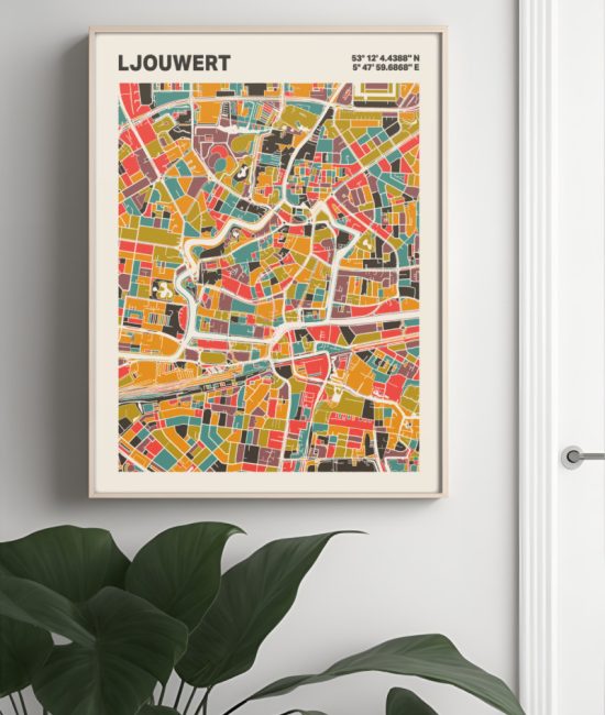 Plattegrond poster Licht Ljouwert mozaiek stl 07 4 | Funky Fellow