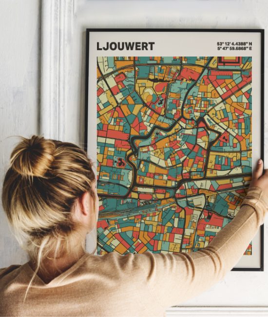 Plattegrond poster Licht Ljouwert mozaiek stl 08 1 | Funky Fellow
