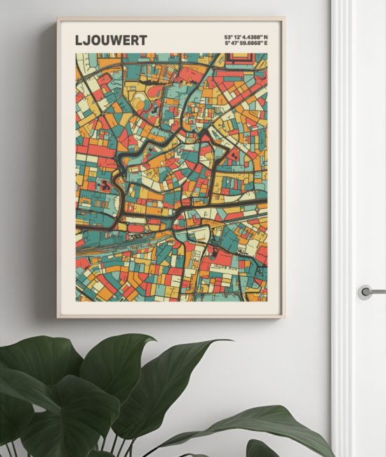 Plattegrond poster Licht Ljouwert mozaiek stl 08 4 | Funky Fellow