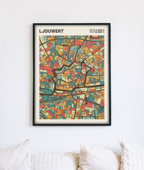 Plattegrond poster Licht Ljouwert mozaiek stl 08 5 | Funky Fellow