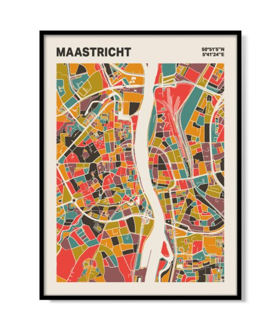 Plattegrond poster Licht Maastricht mozaiek stl 07 mockup lijst 05 | Funky Fellow