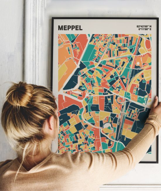 Plattegrond poster Licht Meppel mozaiek stl 01 1 | Funky Fellow