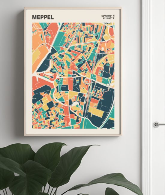 Plattegrond poster Licht Meppel mozaiek stl 01 4 | Funky Fellow