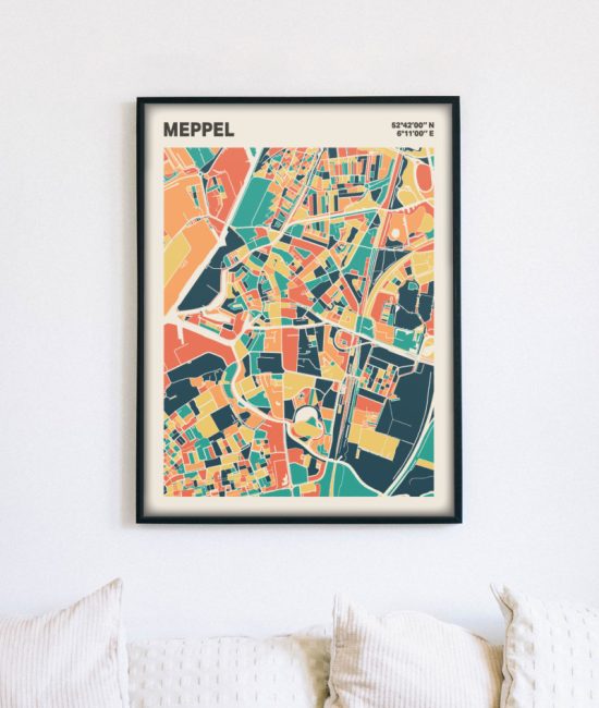 Plattegrond poster Licht Meppel mozaiek stl 01 5 | Funky Fellow