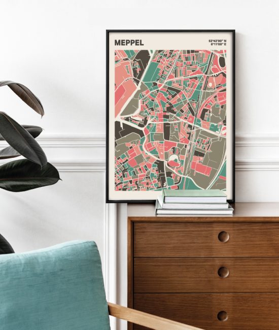 Plattegrond poster Licht Meppel mozaiek stl 02 1 | Funky Fellow