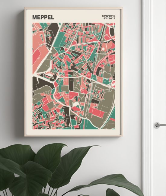 Plattegrond poster Licht Meppel mozaiek stl 02 3 | Funky Fellow