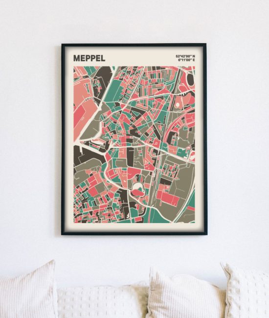 Plattegrond poster Licht Meppel mozaiek stl 02 4 | Funky Fellow