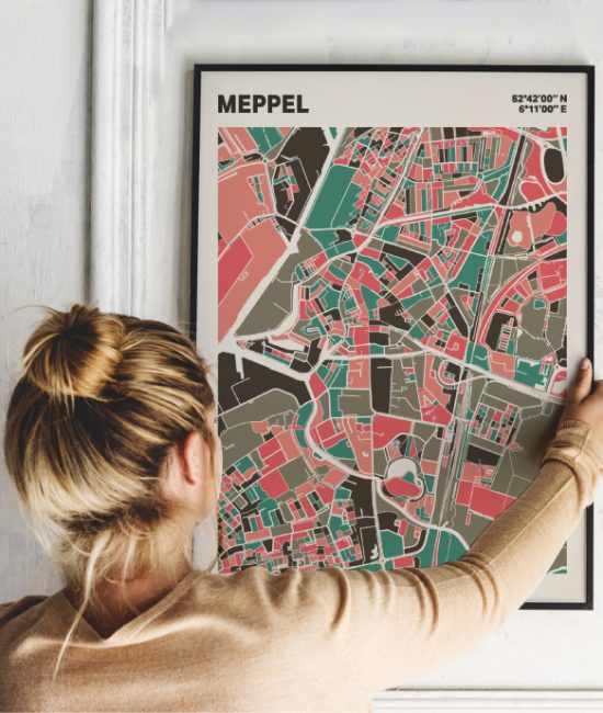 Plattegrond poster Licht Meppel mozaiek stl 02 | Funky Fellow
