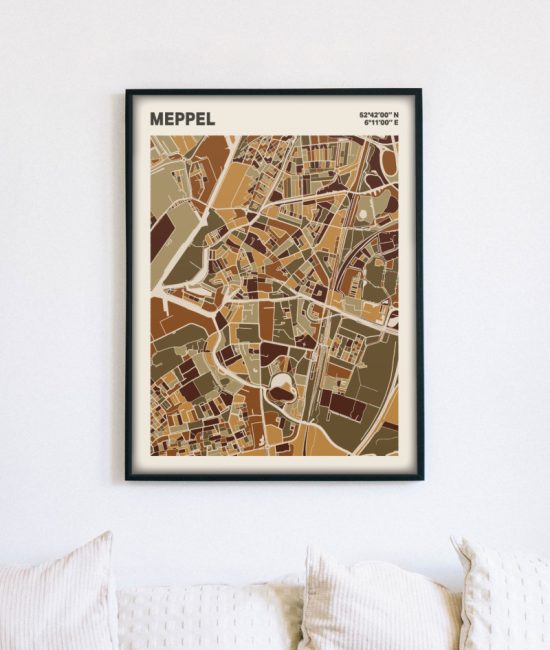 Plattegrond poster Licht Meppel mozaiek stl 03 4 | Funky Fellow