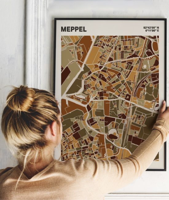 Plattegrond poster Licht Meppel mozaiek stl 03 | Funky Fellow