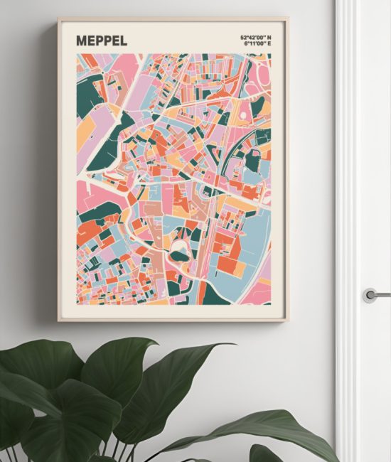 Plattegrond poster Licht Meppel mozaiek stl 04 1 | Funky Fellow