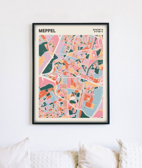 Plattegrond poster Licht Meppel mozaiek stl 04 4 | Funky Fellow