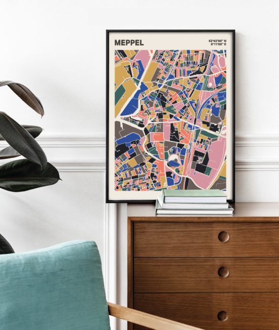 Plattegrond poster Licht Meppel mozaiek stl 05 1 | Funky Fellow