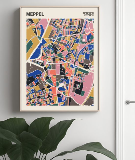 Plattegrond poster Licht Meppel mozaiek stl 05 3 | Funky Fellow