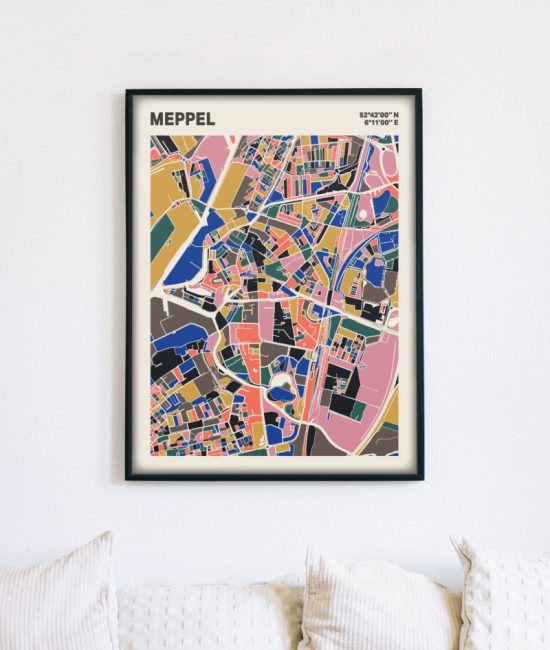Plattegrond poster Licht Meppel mozaiek stl 05 4 | Funky Fellow