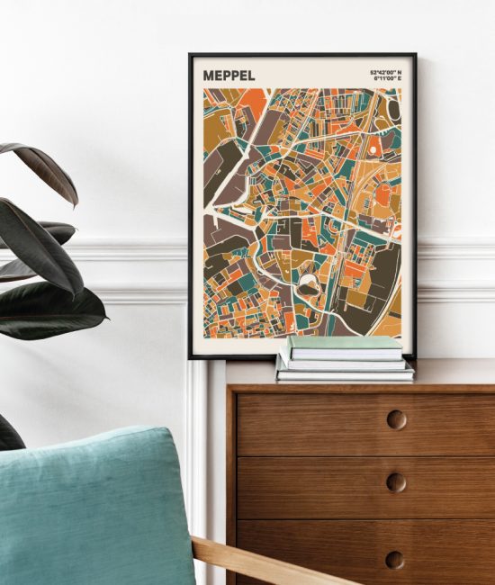 Plattegrond poster Licht Meppel mozaiek stl 06 1 | Funky Fellow