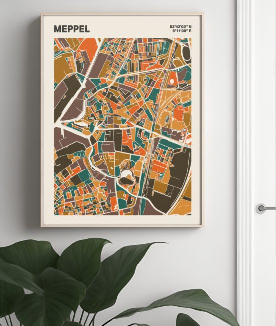 Plattegrond poster Licht Meppel mozaiek stl 06 3 | Funky Fellow