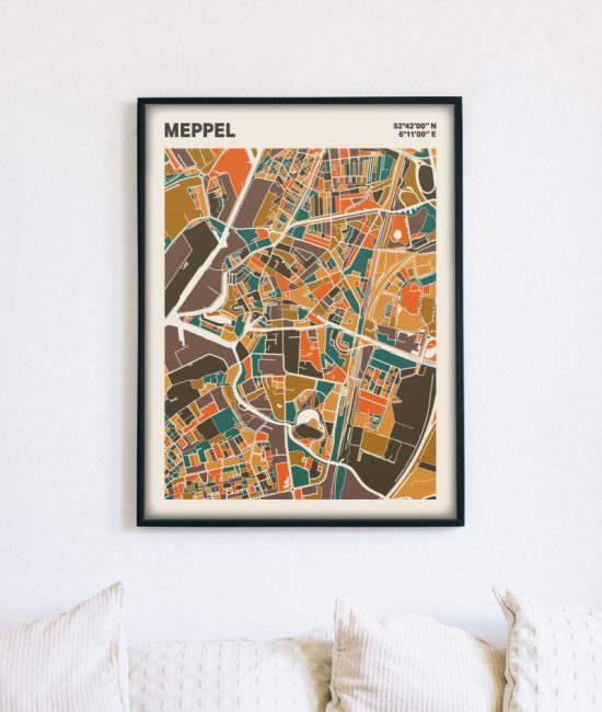 Plattegrond poster Licht Meppel mozaiek stl 06 4 | Funky Fellow