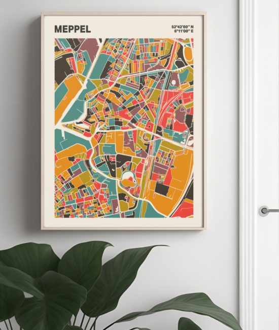 Plattegrond poster Licht Meppel mozaiek stl 07 3 | Funky Fellow