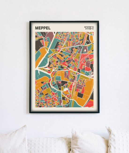 Plattegrond poster Licht Meppel mozaiek stl 07 4 | Funky Fellow