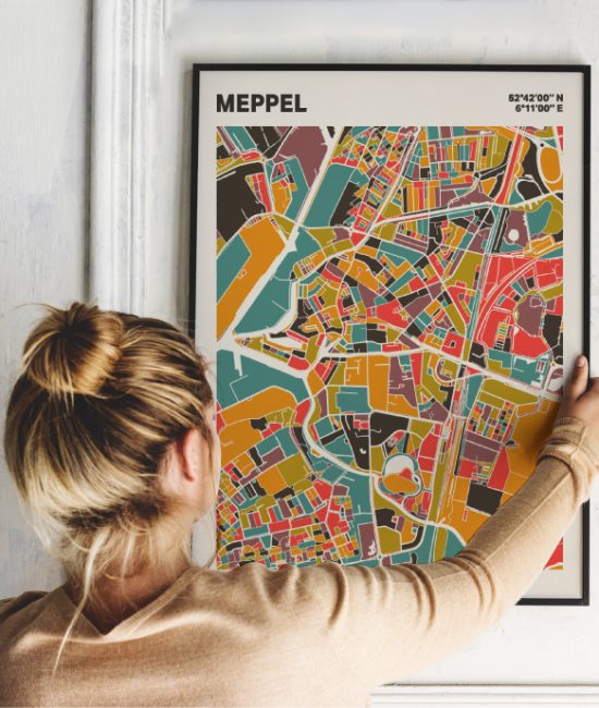 Plattegrond poster Licht Meppel mozaiek stl 07 | Funky Fellow
