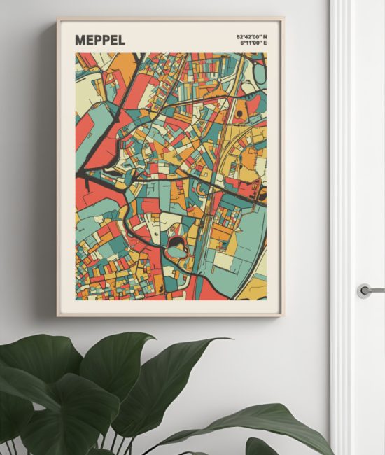 Plattegrond poster Licht Meppel mozaiek stl 08 3 | Funky Fellow