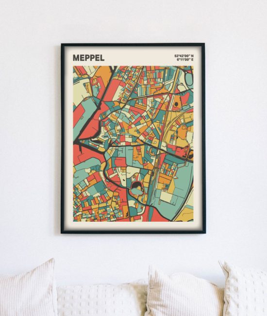 Plattegrond poster Licht Meppel mozaiek stl 08 4 | Funky Fellow