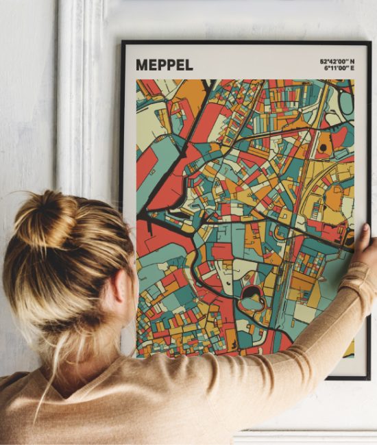 Plattegrond poster Licht Meppel mozaiek stl 08 | Funky Fellow