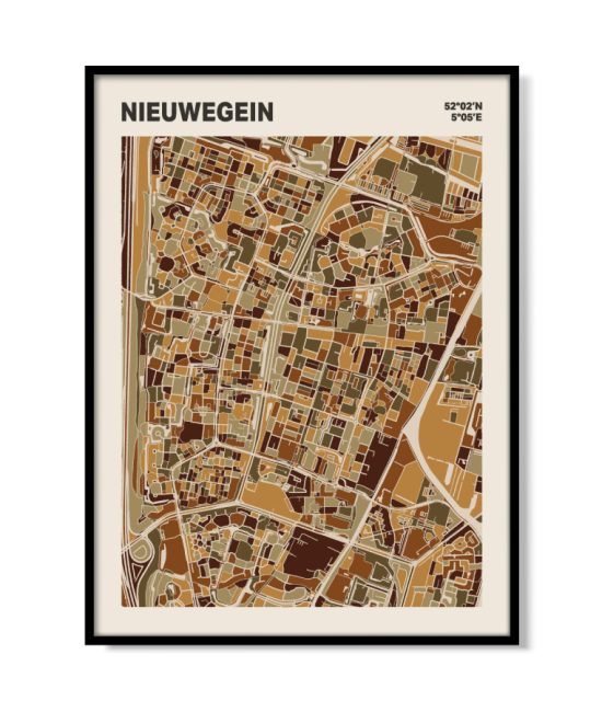 Plattegrond poster Licht Nieuwegein mozaiek stl 03 mockup lijst 05 | Funky Fellow