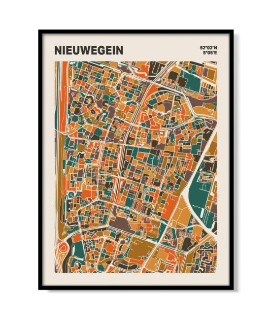 Plattegrond poster Licht Nieuwegein mozaiek stl 06 mockup lijst 05 | Funky Fellow