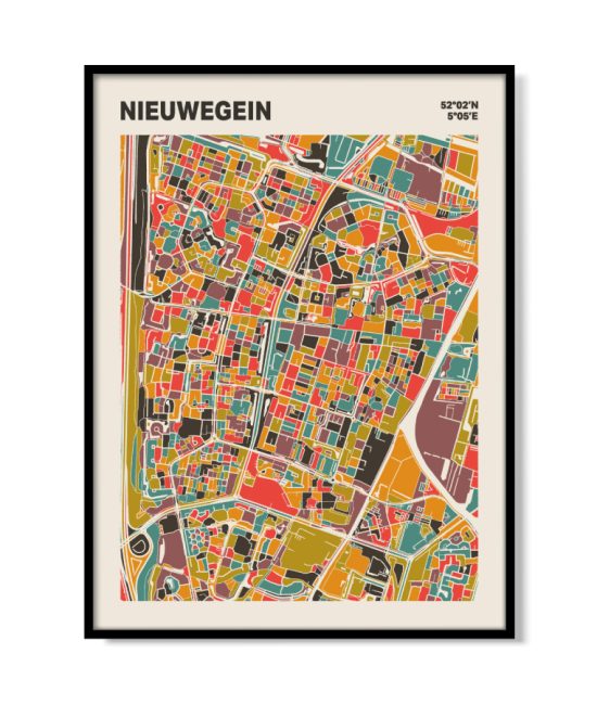 Plattegrond poster Licht Nieuwegein mozaiek stl 07 mockup lijst 05 | Funky Fellow