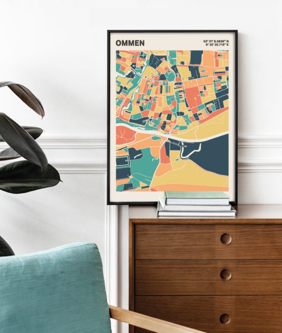 Plattegrond poster Licht Ommen mozaiek stl 01 1 | Funky Fellow