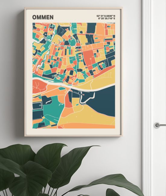 Plattegrond poster Licht Ommen mozaiek stl 01 3 | Funky Fellow