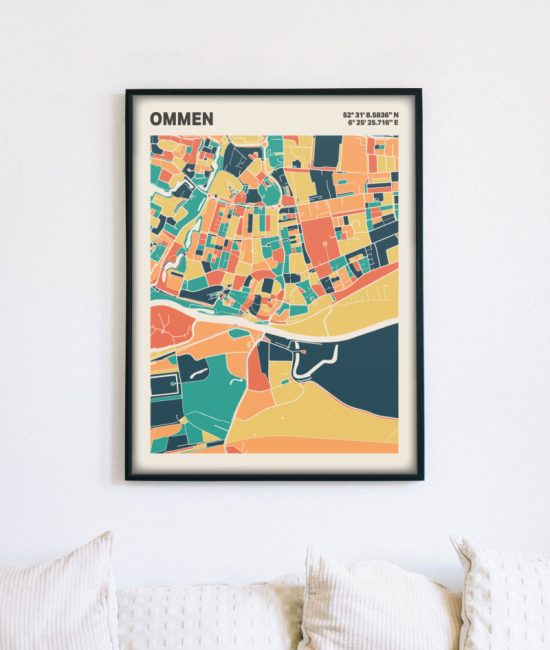 Plattegrond poster Licht Ommen mozaiek stl 01 4 | Funky Fellow