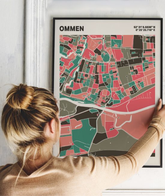 Plattegrond poster Licht Ommen mozaiek stl 02 1 | Funky Fellow