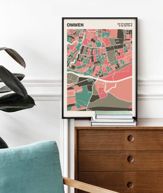 Plattegrond poster Licht Ommen mozaiek stl 02 2 | Funky Fellow