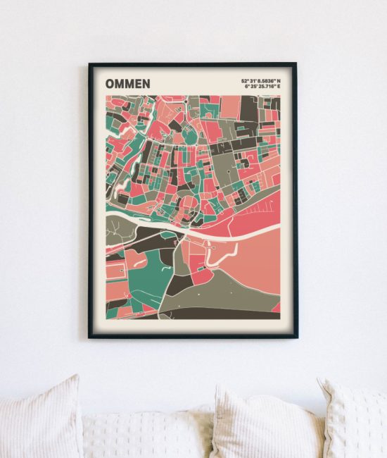 Plattegrond poster Licht Ommen mozaiek stl 02 5 | Funky Fellow