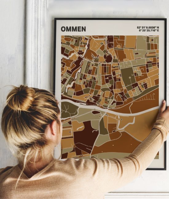 Plattegrond poster Licht Ommen mozaiek stl 03 1 | Funky Fellow