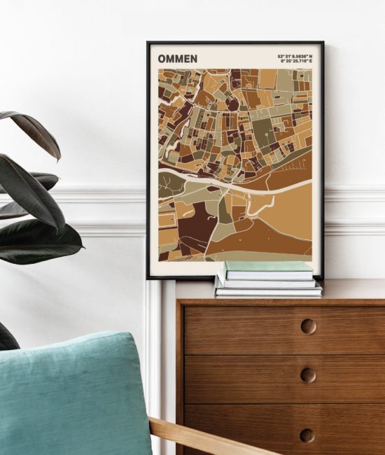 Plattegrond poster Licht Ommen mozaiek stl 03 2 | Funky Fellow