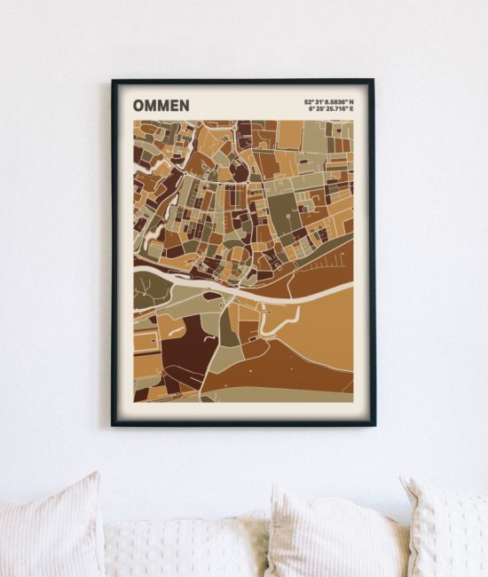 Plattegrond poster Licht Ommen mozaiek stl 03 5 | Funky Fellow