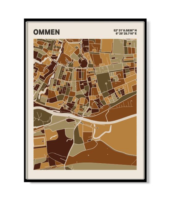 Plattegrond poster Licht Ommen mozaiek stl 03 | Funky Fellow
