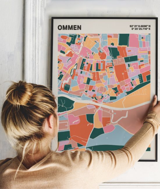 Plattegrond poster Licht Ommen mozaiek stl 04 1 | Funky Fellow