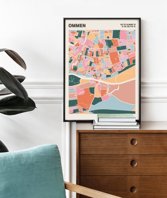Plattegrond poster Licht Ommen mozaiek stl 04 2 | Funky Fellow