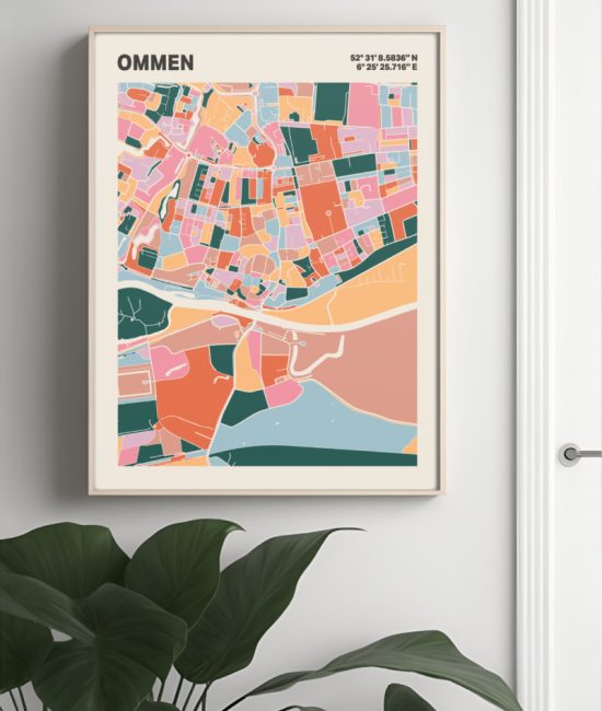 Plattegrond poster Licht Ommen mozaiek stl 04 4 | Funky Fellow