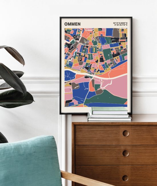 Plattegrond poster Licht Ommen mozaiek stl 05 1 | Funky Fellow