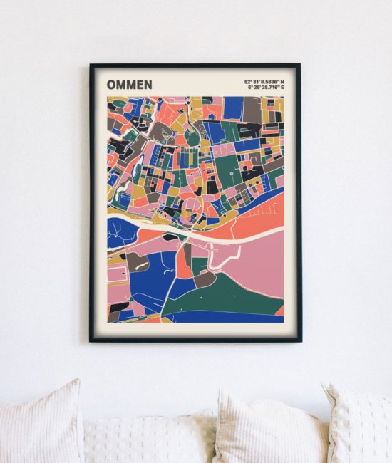 Plattegrond poster Licht Ommen mozaiek stl 05 4 | Funky Fellow