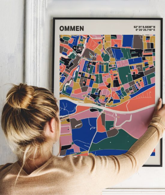 Plattegrond poster Licht Ommen mozaiek stl 05 | Funky Fellow