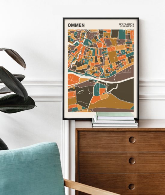 Plattegrond poster Licht Ommen mozaiek stl 06 1 | Funky Fellow