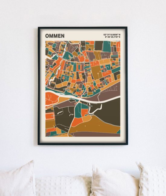 Plattegrond poster Licht Ommen mozaiek stl 06 4 | Funky Fellow