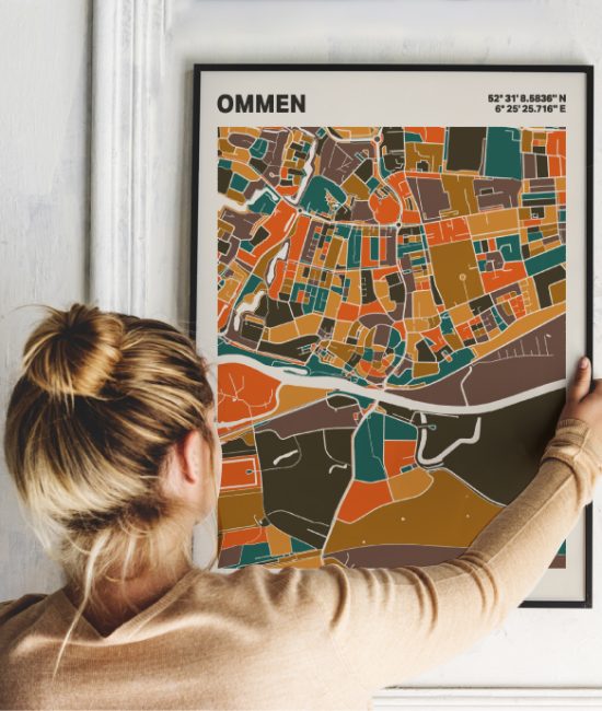 Plattegrond poster Licht Ommen mozaiek stl 06 | Funky Fellow